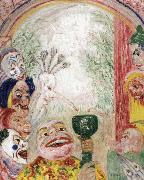 James Ensor The Song of the Wine or Thirsty Masks painting
